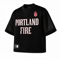 Haut unisexe round21 Black Portland Fire oversize en maille sportive