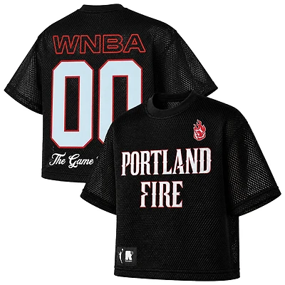 Unisex round21  Black Portland Fire Oversized Sporty Mesh Top