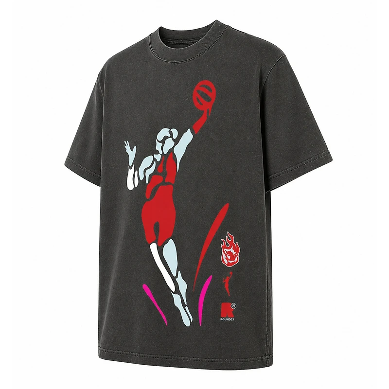 Unisex round21  Gray Portland Fire Victory T-Shirt