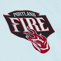 Sweat-shirt à col rond en polaire légère Mitchell & Ness bleu poudré Portland Fire pour femme