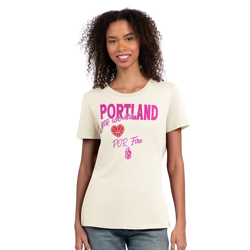 T-shirt d'avoine Starter pour femmes Portland Fire Endzone