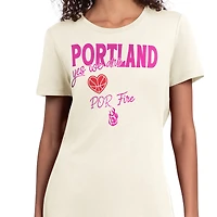 Women's Starter  Oatmeal Portland Fire Endzone T-Shirt