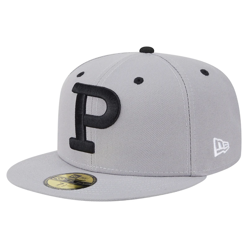Men's New Era  Gray Portland Sea Dogs Authentic Collection 59FIFTY Fitted Hat