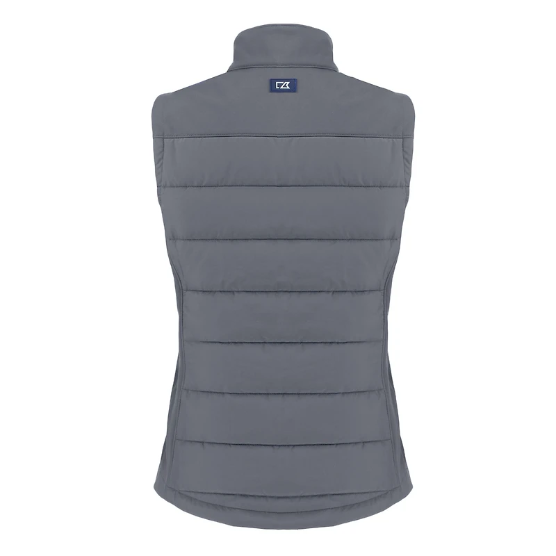 Women's Cutter & Buck Gray Portland Sea Dogs Evoke Hybrid PrimaLoft Eco Softshell Recycled Full-Zip Vest