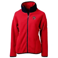 Women's Cutter & Buck Red Portland Sea Dogs Cascade Eco Sherpa Full-Zip Fleece Jacket
