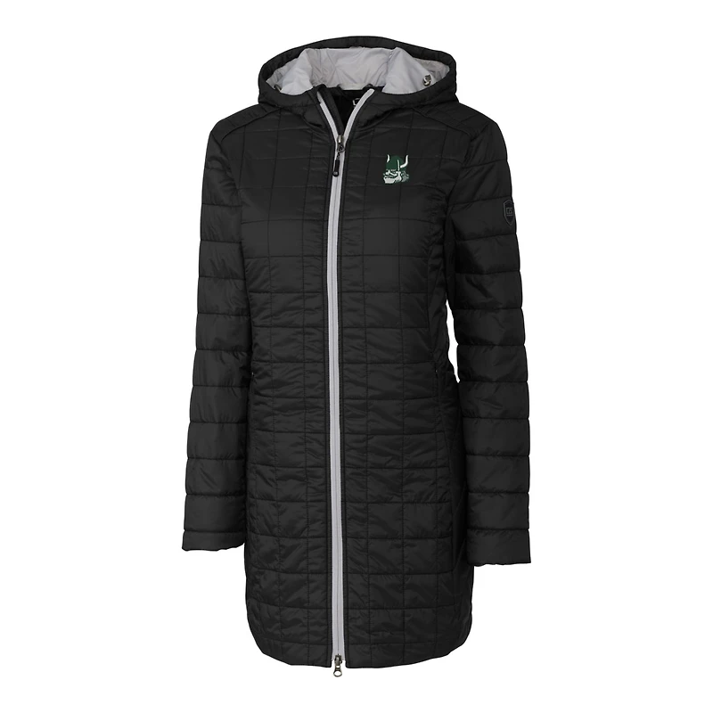 Women's Cutter & Buck Black Portland State Vikings Vault Rainier Primaloft Eco Hooded Long Coat