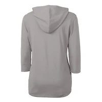 Sweat à capuche demi-zippé recyclé Vault Virtue Eco Pique pour femme, gris, Cutter & Buck, des Vikings de Portland State