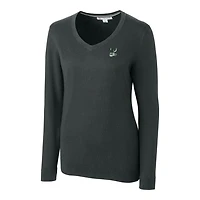Women's Cutter & Buck Heather Charcoal Portland State Vikings Lakemont Tri-Blend V-Neck Pullover Sweater