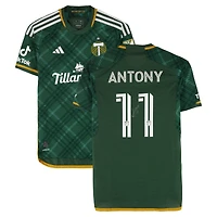 Maillot adidas vert dédicacé Antony Portland Timbers n° 11 , utilisé lors du match de la saison 2024 de la MLS - Taille S