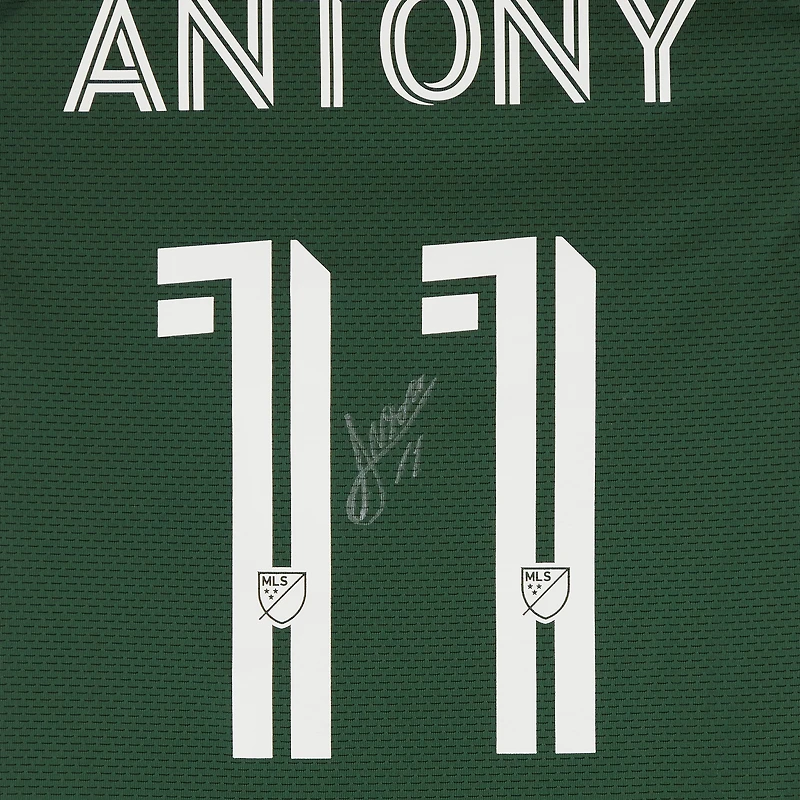Maillot adidas vert dédicacé Antony Portland Timbers n° 11 , utilisé lors du match de la saison 2024 de la MLS - Taille S