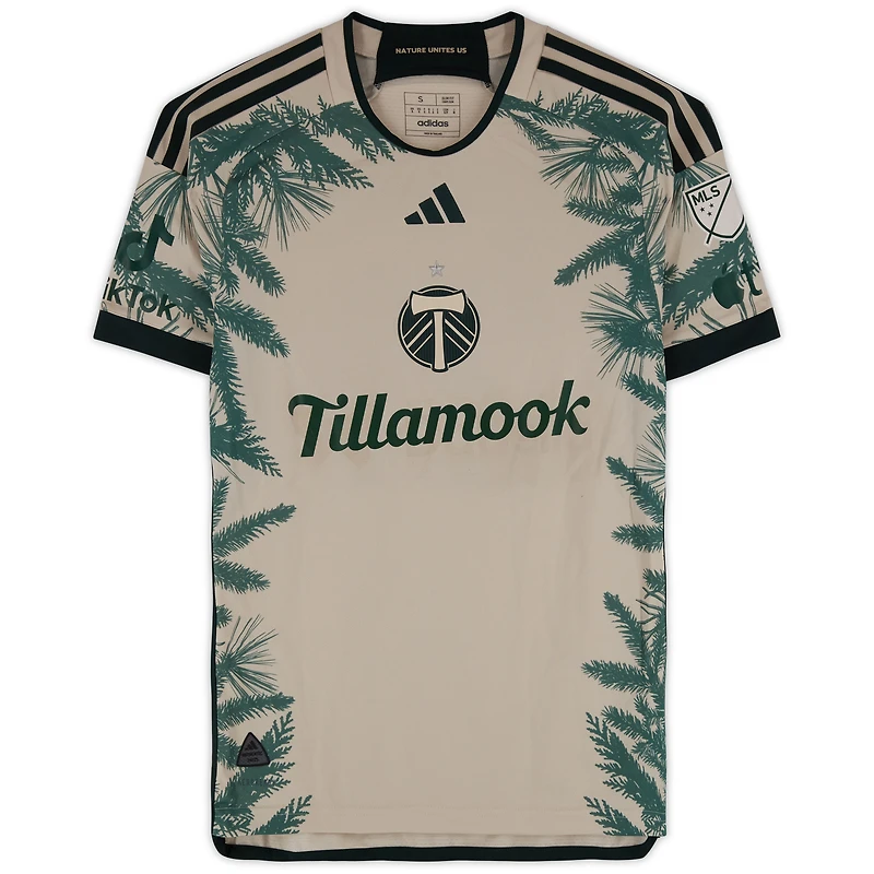 Maillot adidas beige dédicacé Antony Portland Timbers n° 11 , porté en match, saison 2024 de la MLS - Taille S