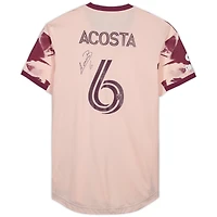 Maillot rose dédicacé #6 de Bryan Acosta des Portland Timbers lors de la saison 2023 de la MLS