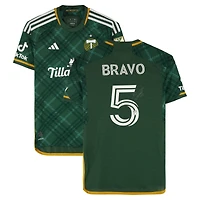 Maillot adidas vert dédicacé par Claudio Bravo des Portland Timbers (n° 5) pour la saison 2024 de la MLS - Taille S