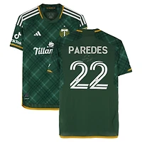 Maillot adidas vert dédicacé #22 des Portland Timbers par Cristhian Paredes pour la saison 2024 de la MLS - Taille M