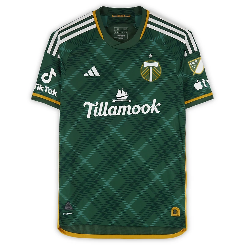 Maillot adidas vert dédicacé #22 des Portland Timbers par Cristhian Paredes pour la saison 2024 de la MLS - Taille M