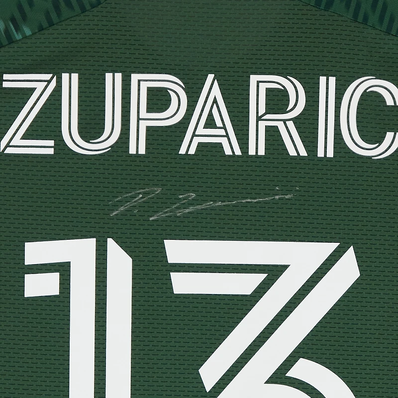 Maillot adidas vert dédicacé par Dario Zuparic des Portland Timbers, numéro 13, utilisé lors du match de la saison 2024 de la MLS - Taille L