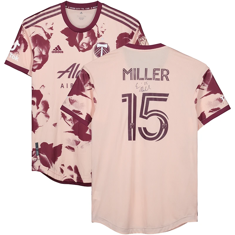 Maillot rose n°15 autographié par Eric Miller des Portland Timbers lors de la saison 2023 de la MLS