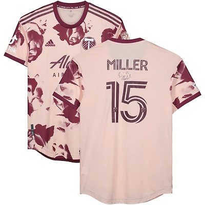 Maillot rose n°15 autographié par Eric Miller des Portland Timbers lors de la saison 2023 de la MLS
