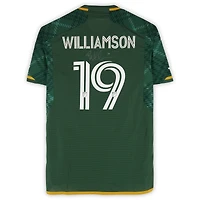Maillot adidas vert dédicacé Eryk Williamson des Portland Timbers, numéro 19, utilisé lors du match de la saison 2024 de la MLS - Taille M