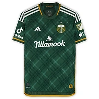 Maillot adidas vert dédicacé Eryk Williamson des Portland Timbers, numéro 19, utilisé lors du match de la saison 2024 de la MLS - Taille M