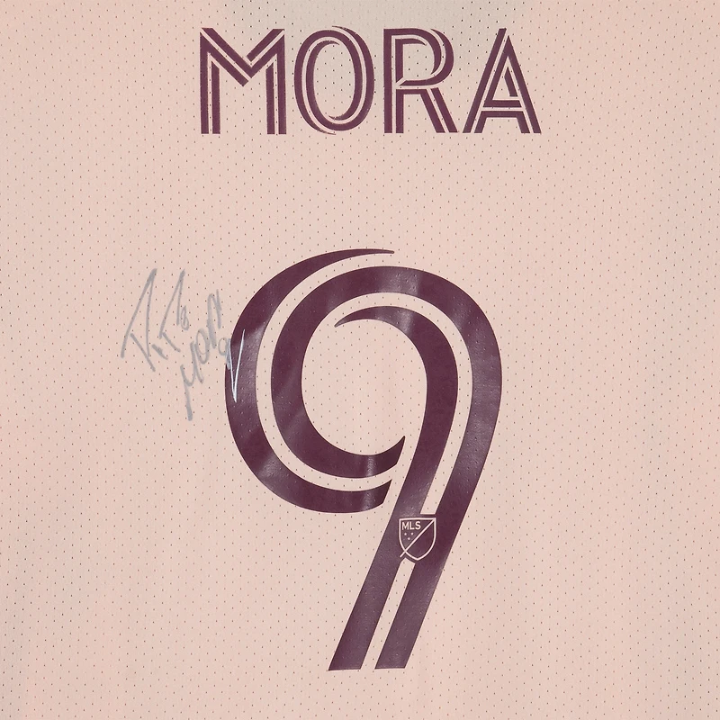 Maillot rose n°9 autographié par Felipe Mora des Portland Timbers lors de la saison 2023 de la MLS