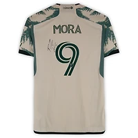Maillot adidas beige dédicacé Felipe Mora des Portland Timbers, numéro 9, utilisé lors du match de la saison 2024 de la MLS - Taille M