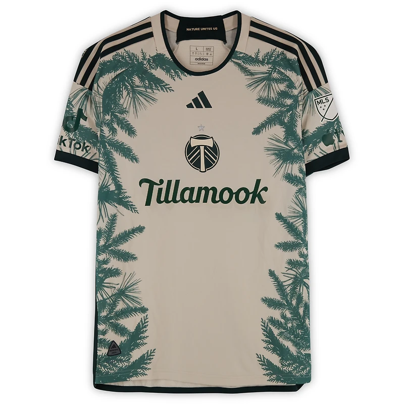 Maillot adidas beige dédicacé Juan Mosquera des Portland Timbers (n° 29) pour la saison 2024 de la MLS - Taille L