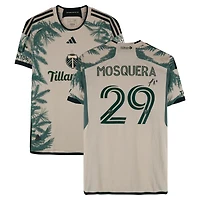 Maillot adidas beige dédicacé Juan Mosquera des Portland Timbers (n° 29) pour la saison 2024 de la MLS - Taille L