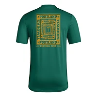 T-shirt cache-cœur vert adidas Portland Timbers Local pour homme