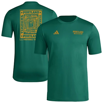 T-shirt cache-cœur vert adidas Portland Timbers Local pour homme