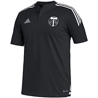 Men's adidas Black Portland Timbers Henley AEROREADY Polo