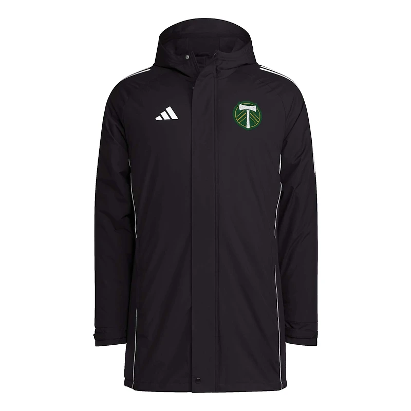 Men's adidas Black Portland Timbers Tiro 24 Full-Zip Hoodie Winter Parka