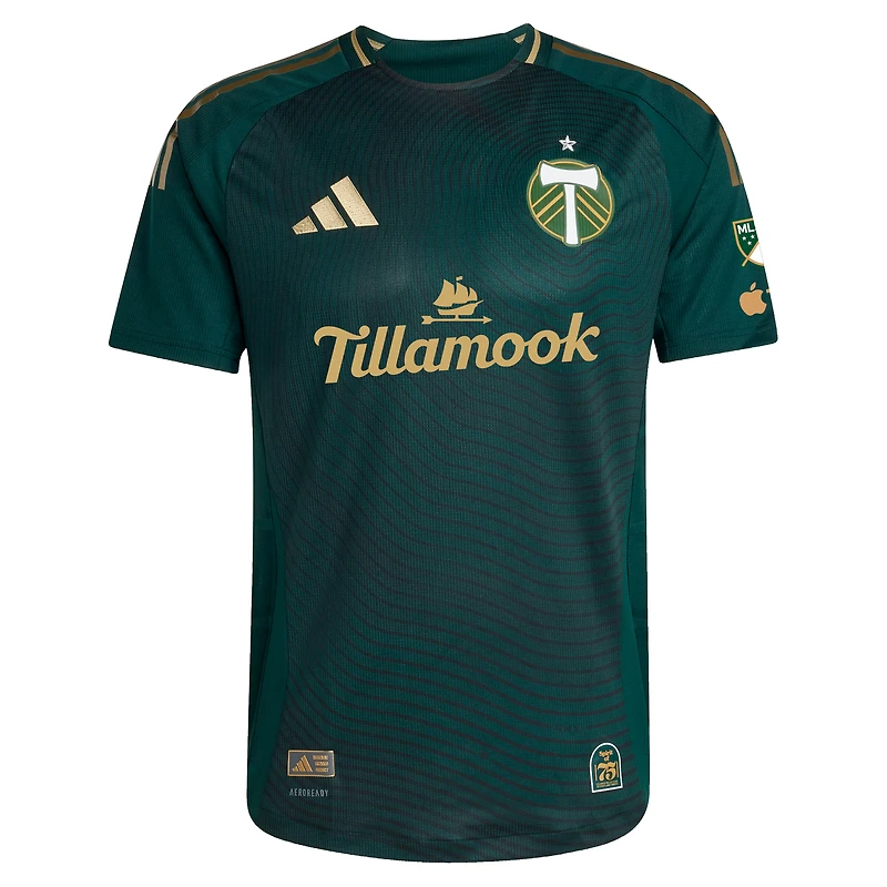 Men's adidas Diego Chara Green Portland Timbers 2025 Forever & Gold Authentic Player Jersey
