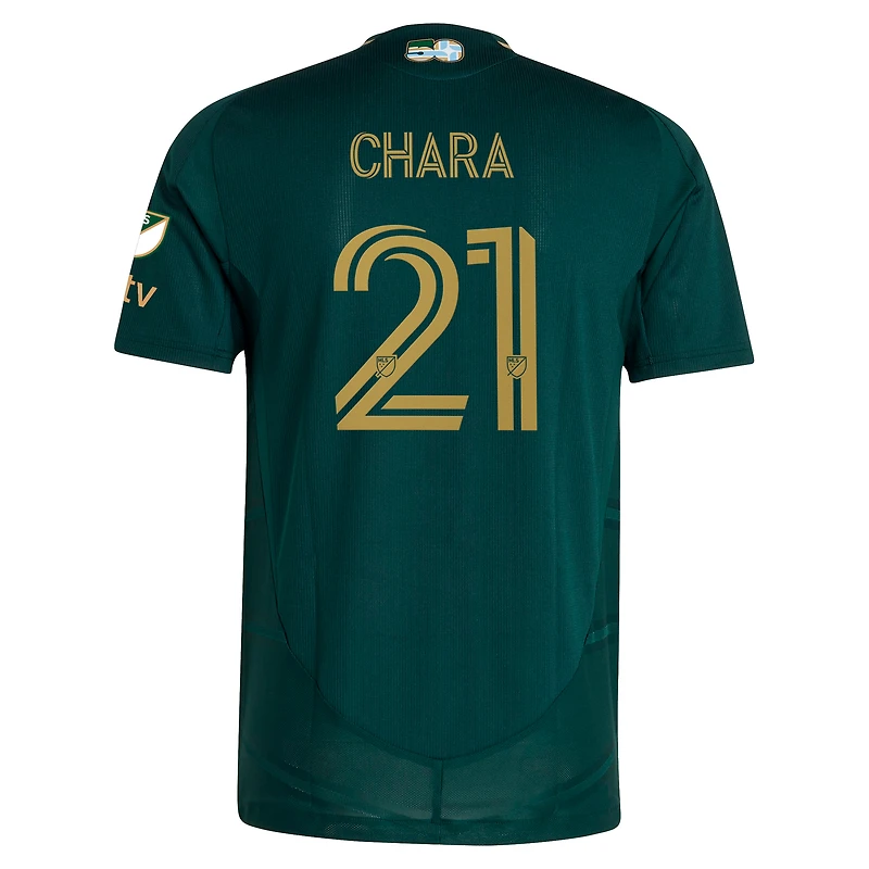 Maillot de joueur authentique adidas Diego Chara pour homme, vert Portland Timbers 2025 Forever Green & Gold