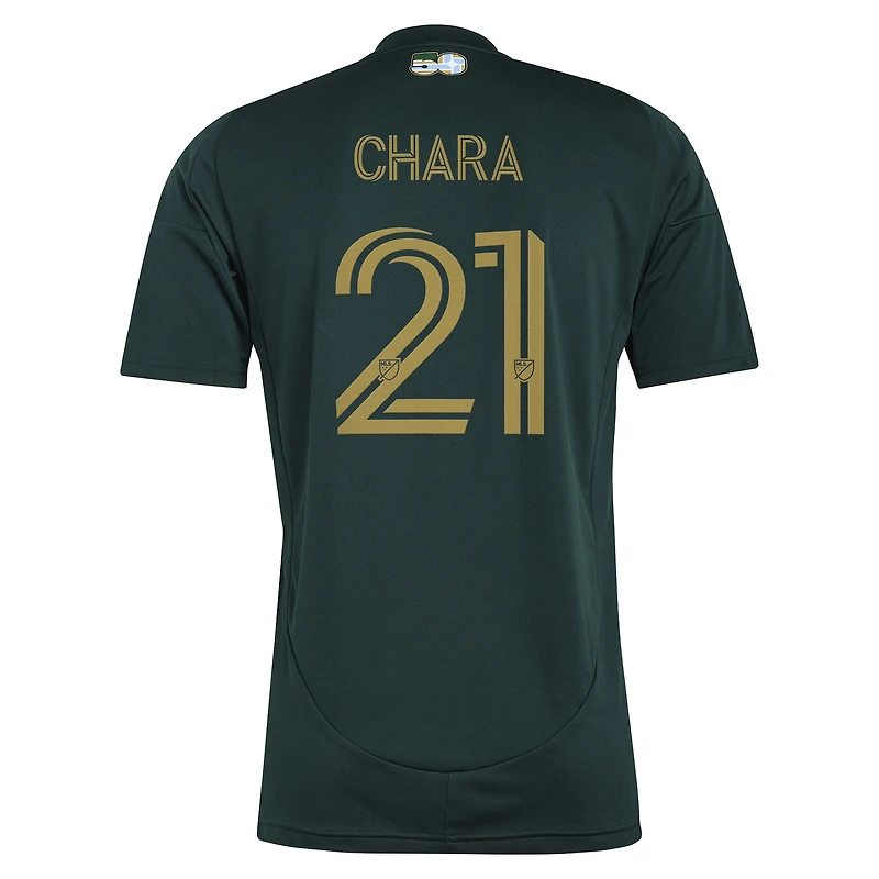 Maillot réplique vert et or de joueur Portland Timbers 2025 Diego Chara pour homme adidas