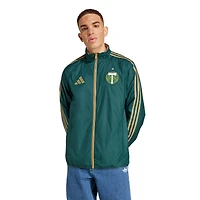 Men's adidas Green/White Portland Timbers 2025 Anthem Reversible Full-Zip Jacket