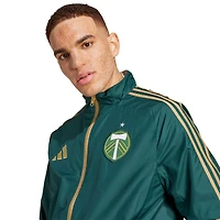 Men's adidas Green/White Portland Timbers 2025 Anthem Reversible Full-Zip Jacket