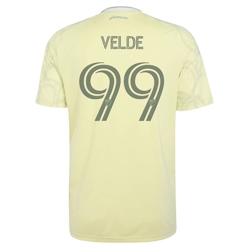 Men's adidas Kristoffer Velde Yellow Portland Timbers 2026 Civic Stadium Kit Replica Jersey