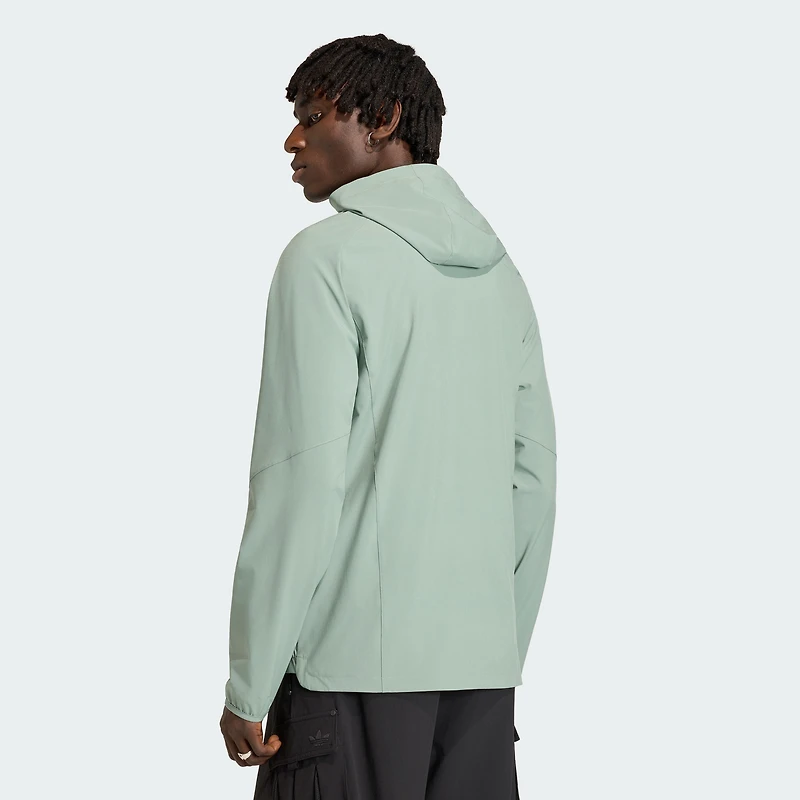 Coupe-vent à capuche zippé adidas Portland Timbers Tiro Travel vert clair pour homme