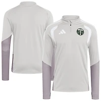 Haut d'entraînement zippé 1/4 adidas Silver Portland Timbers 2026 pour homme