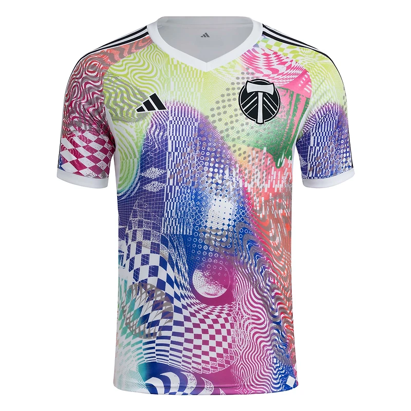 Men's adidas White Portland Timbers 2025 Pride Pre-Match Top
