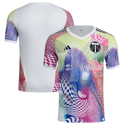 Men's adidas White Portland Timbers 2025 Pride Pre-Match Top