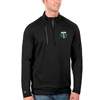 Veste à enfiler quart de zip Antigua noire Portland Timbers Generation pour homme