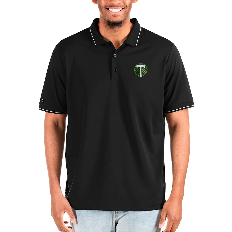 Polo piqué uni noir Antigua pour homme des Portland Timbers
