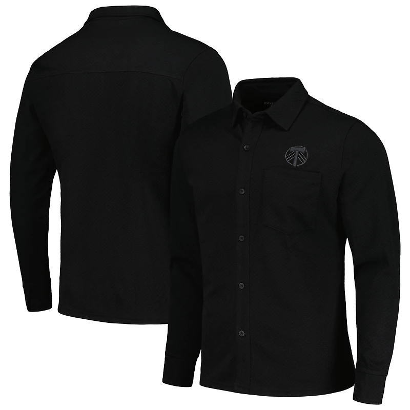 Veste boutonnée noire Antigua Portland Timbers Streamer Diamond pour homme