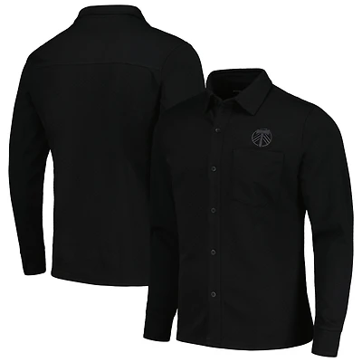Veste boutonnée noire Antigua Portland Timbers Streamer Diamond pour homme