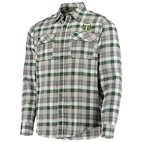 Chemise boutonnée à manches longues en flanelle Portland Timbers Ease pour homme, vert/gris Antigua