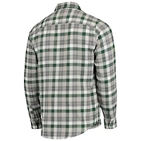 Men's Antigua Green/Gray Portland Timbers Ease Flannel Long Sleeve Button-Up Shirt