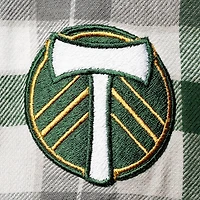 Men's Antigua Green/Gray Portland Timbers Ease Flannel Long Sleeve Button-Up Shirt