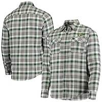 Chemise boutonnée à manches longues en flanelle Portland Timbers Ease pour homme, vert/gris Antigua